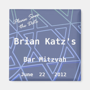 Davidsstern Bitte Save the Date Bar Mitzvah Magnet