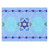 Davidsstern Blaues Veilchen Tischdecke (Vorderseite (Horizontal))