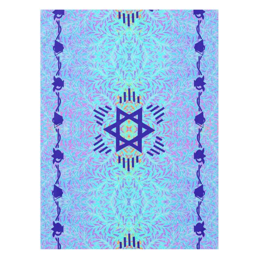 Davidsstern Blaues Veilchen Tischdecke (Vorderseite)