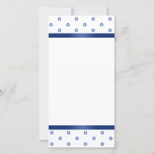 Davidsstern Blaues Weiß Dankeskarte (Vorderseite)