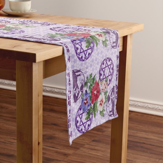 Davidsstern Blumen-Läufer Kurzer Tischläufer (Beispiel)