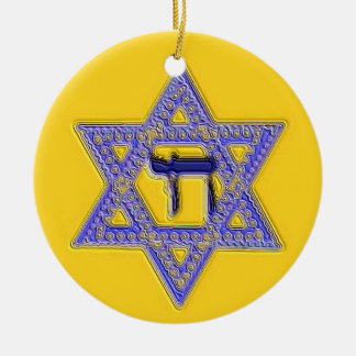 Davidsstern Chai jüdische religiöse Verzierung Keramik Ornament