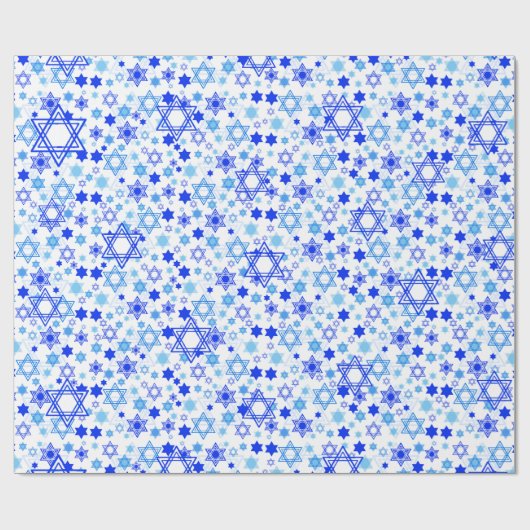 Davidsstern Chanukka Geschenkpapier (Flach)