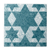 Davidsstern Entwurf gemacht in Jerusalem Fliese (Vorderseite)