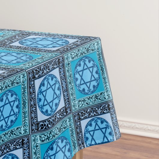 Davidsstern Floret-Blau Tischdecke (Beispiel)