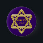 Davidsstern Gold Button<br><div class="desc">Zeigen Sie Ihren Stolz in Ihrem jüdischen Erbe und in Ihrer Unterstützung von Israel mit diesem stilisierten Davidsstern Goldentwurf. Dieser Entwurf ist addieren Ihre eigene Hintergrundfarbe und ändern den Text völlig kundengerecht.</div>