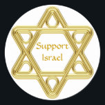 Davidsstern Gold Runder Aufkleber<br><div class="desc">Zeigen Sie Ihren Stolz in Ihrem jüdischen Erbe und in Ihrer Unterstützung von Israel mit diesem stilisierten Davidsstern Goldentwurf. Dieser Entwurf ist addieren Ihre eigene Hintergrundfarbe und ändern den Text völlig kundengerecht.</div>