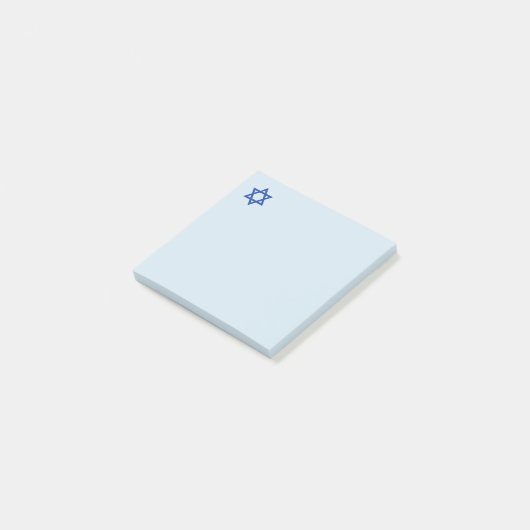 Davidsstern Hellblau Post-it Klebezettel (angewinkelt)