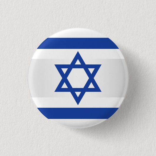 Davidsstern Israelische Flaggen-weißes Blau Button (Vorderseite)