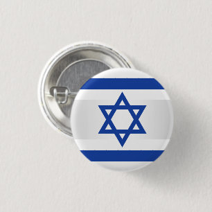 Davidsstern Israelische Flaggen-weißes Blau Button