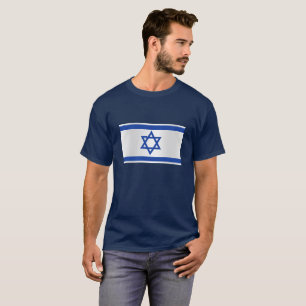 Davidsstern Israelisches Flaggen-Marine-Blau T-Shirt