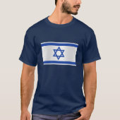 Davidsstern Israelisches Flaggen-Marine-Blau T-Shirt (Vorderseite)