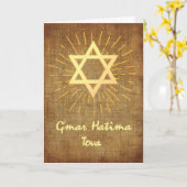 Davidsstern Jom Kippur Segen Karte (Gelbe Blume)