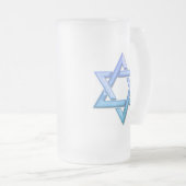 Davidsstern Mattierte Bier-Tasse Mattglas Bierglas (VorderseiteRechts)