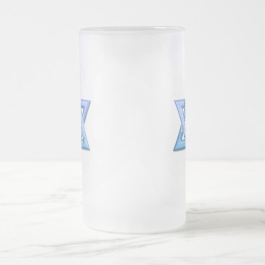 Davidsstern Mattierte Bier-Tasse Mattglas Bierglas (Mittel)