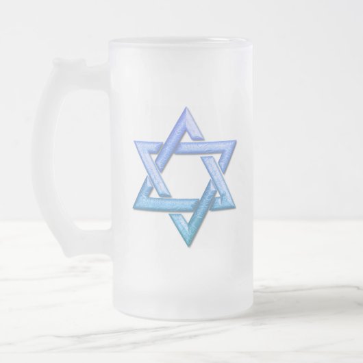 Davidsstern Mattierte Bier-Tasse Mattglas Bierglas (Links)