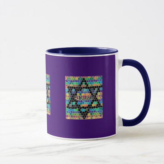 Davidsstern Mosaik-Shalom Tasse (Rechts)