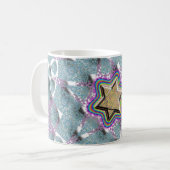 Davidsstern Spitze-Hintergrund Kaffeetasse (Vorderseite Links)