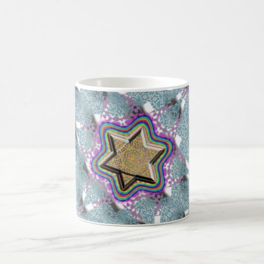 Davidsstern Spitze-Hintergrund Kaffeetasse (Mittel)