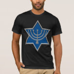 Davidsstern U. Menorah T-Shirt<br><div class="desc">Ein großer Entwurf, dass Sie Ihren eigenen Text auch addieren können!</div>