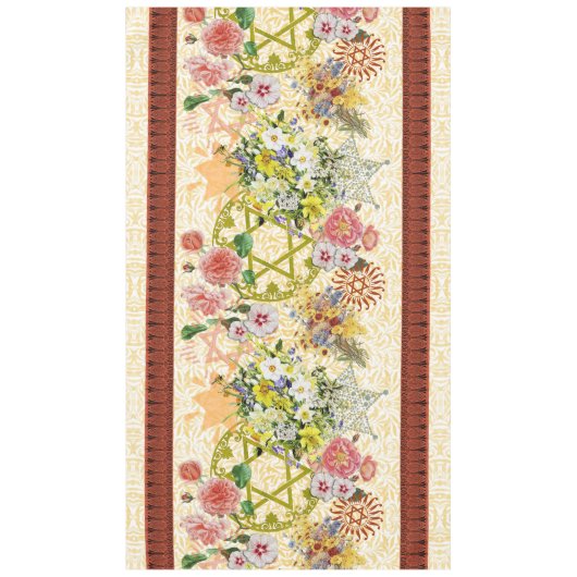 Davidsstern Und Blumen-Tischdecke Tischdecke (Vorderseite)