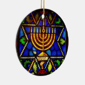 DAVIDSSTERN UND MENORAH KERAMIK ORNAMENT (Rechts)