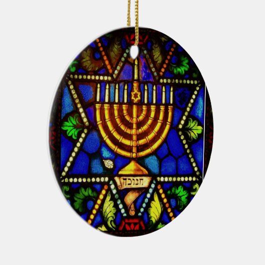 DAVIDSSTERN UND MENORAH KERAMIK ORNAMENT (Rechts)