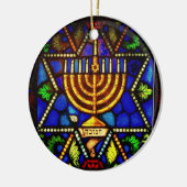 DAVIDSSTERN UND MENORAH KERAMIK ORNAMENT (Links)