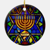 DAVIDSSTERN UND MENORAH KERAMIK ORNAMENT (Hinten)