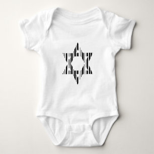 DAVIDSTERN-BALKENCODE Judentum Musterdesign Baby Strampler