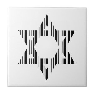Davidstern-Barcode Judentum Musterdesign Fliese