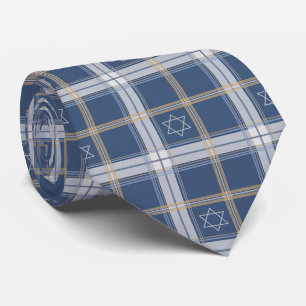 Davidstern Blau Tartan Krawatte
