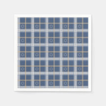 Davidstern Blau Tartan