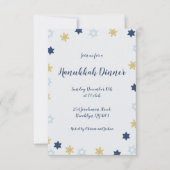 Davidstern | Blue and Gold Hanukkah Dinner Einladung (Vorderseite)