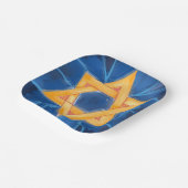 Davidstern Chanukka Blau Aquarell Pappteller (Gewinkelt)