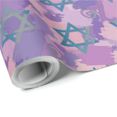 Davidstern Chanukka Geschenkpapier (Rolleneckpunkt)