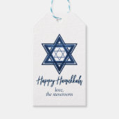 Davidstern | Classic Blue Modern Happy Hanukkah Geschenkanhänger (Vorderseite)