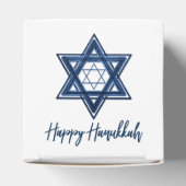 Davidstern | Classic Blue Modern Happy Hanukkah Geschenkschachtel (Oben)