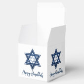 Davidstern | Classic Blue Modern Happy Hanukkah Geschenkschachtel (Geöffnet)
