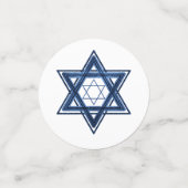 Davidstern | Classic Blue Modern Minimalistisch Konfetti (Klein Vorderseite)