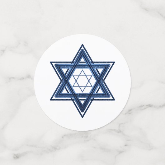 Davidstern | Classic Blue Modern Minimalistisch Konfetti (Klein Vorderseite)