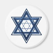 Davidstern | Classic Blue Modern Minimalistisch Magnet (Vorne)