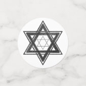 Davidstern | Einfache Schwarz-Weiß-Juden Konfetti (Klein Vorderseite)