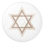 Davidstern | Elegantes Gold und Weiß modern Keramikknauf (Vorderseite)