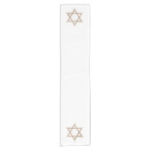 Davidstern | Elegantes Gold und Weiß modern Kurzer Tischläufer (Vorderseite)