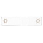 Davidstern | Elegantes Gold und Weiß modern Kurzer Tischläufer (Horizontal)