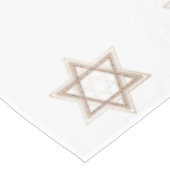 Davidstern | Elegantes Gold und Weiß modern Tischdecke (Schrägansicht)