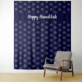 Davidstern | Happy Hanukkah Blue | Hintergrund Wandteppich (Beispiel)