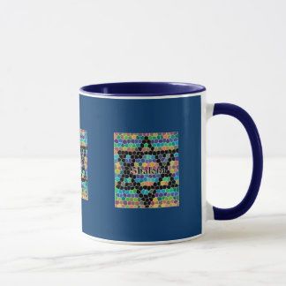 Davidstern-Mosaik-Shalom/Nachtblau Tasse