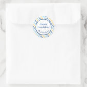 Davidstern Runder Aufkleber (Tasche)